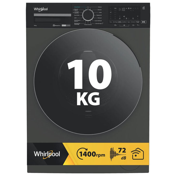 Whirlpool WPM011GADSIT 6TH SENSE Lavatrice Frontale 10 Kg 1400 rpm Classe A WiFi AutoDose Inverter (85x60x58 cm) colore Grigio