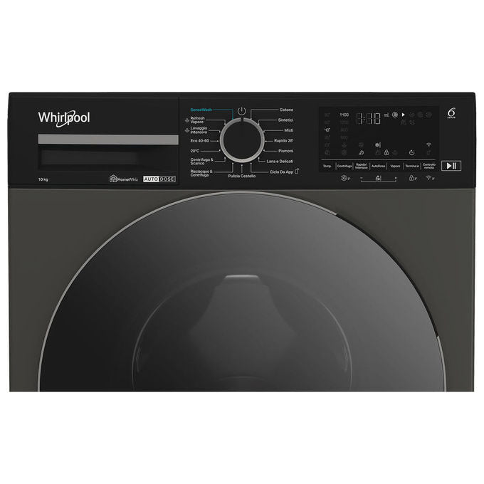 Whirlpool WPM011GADSIT 6TH SENSE Lavatrice Frontale 10 Kg 1400 rpm Classe A WiFi AutoDose Inverter (85x60x58 cm) colore Grigio