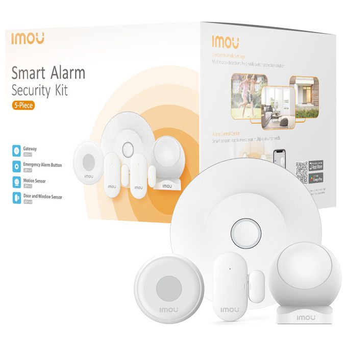 Imou KIT-ALARM(ZG2) Kit Allarme Smart Centralina ZigBee Wi-Fi 2 Sensori Porta 1 Sensore Movimento 1 Bottone Smart colore Bianco