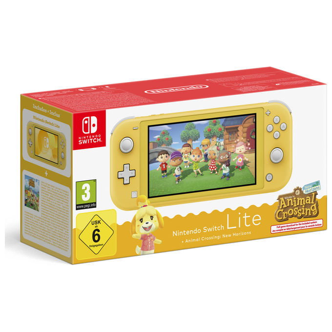 Nintendo 10017605 Console Nintendo Switch Lite 5.5'' 32 GB Wi-Fi Bundle Animal Crossing New Horizons colore Giallo