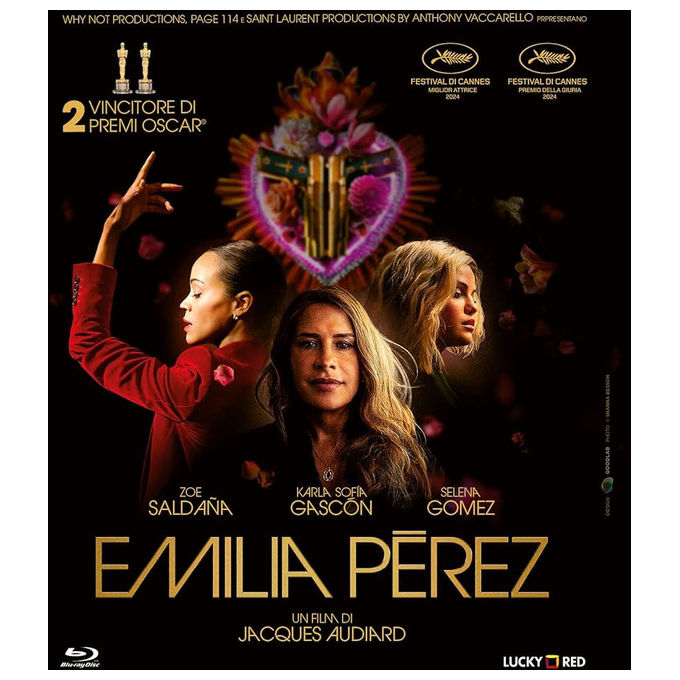 Lucky Red Emilia Pérez Blu-ray Film 2024 Jacques Audiard Zoe Saldana Karla Sofía Gascón Selena Gomez 133 min Area 2