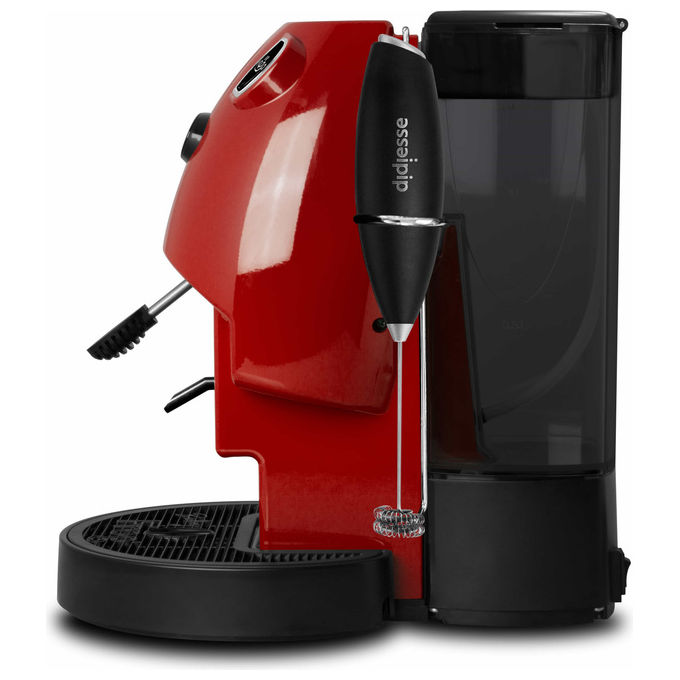 Didiesse NEWBABYRED New Baby Frog Macchina da caffe' a Cialde ESE 44mm 1,3 L 15 bar 650 W con Frullino e Acqua Calda colore Rosso
