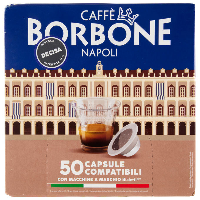 Caffe' Borbone Miscela Decisa Capsule Compatibili Bialetti Intensita' 9-10 50 Capsule da 6 g