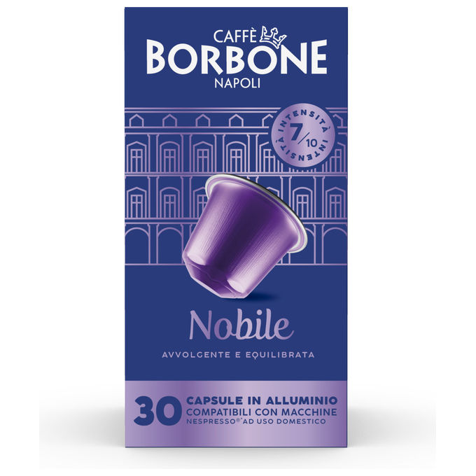 Caffe' Borbone REBNOBILE3X30N Miscela Nobile Capsule Caffe' compatibili Nespresso Alluminio 30 capsule 5g