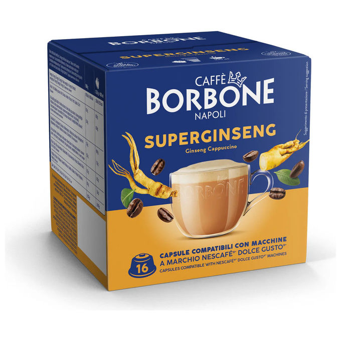 Caffe' Borbone Capsule Caffe' al Ginseng 64 Capsule Compatibili Nescafé Dolce Gusto Formato 4x16