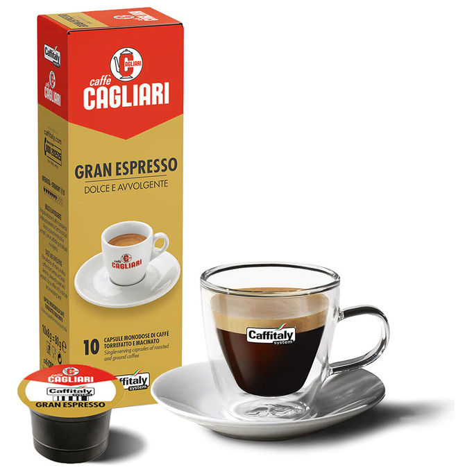 Caffitaly Cagliari Gran Espresso Capsule Caffe' Arabica Compatibili Caffitaly System 50 capsule da 8g