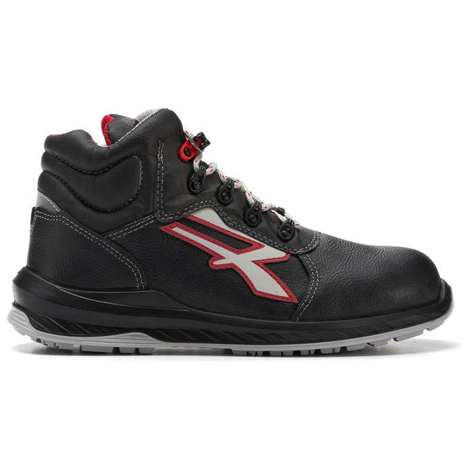 U-Power RI11044 Boston Scarpe Antinfortunistiche Alte S3 CI SRC ESD Pelle Idrorepellente Metal Free colore Nero
