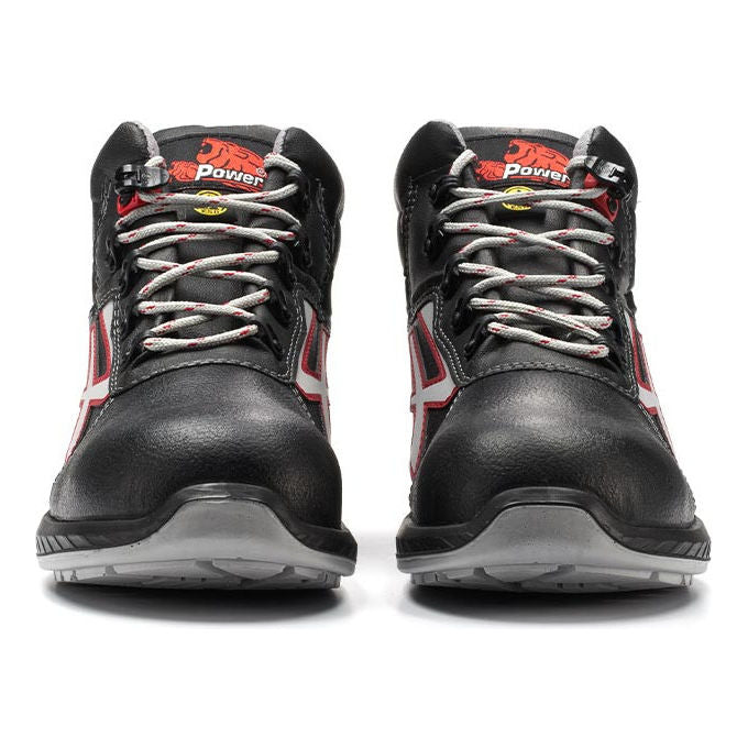 U-Power RI11044 Boston Scarpe Antinfortunistiche Alte S3 CI SRC ESD Pelle Idrorepellente Metal Free colore Nero