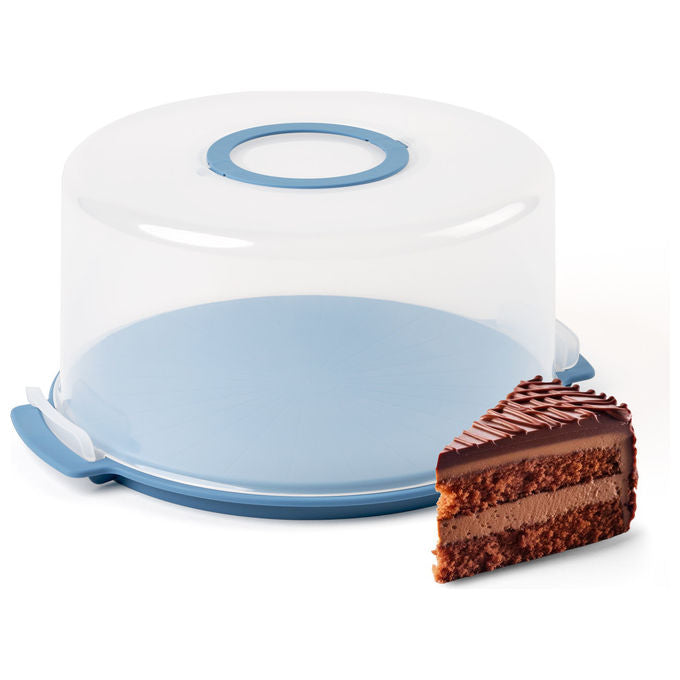 Guzzini 6585080 Tortiera alta da asporto Contenitore per torte rotondo lavastoviglie PP colore Blu Trasparente