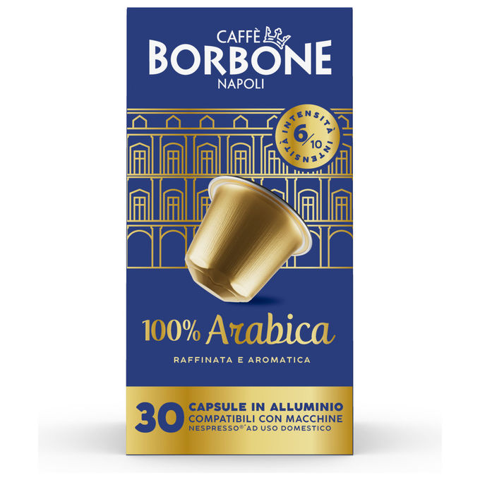 Caffe' Borbone REBPALAZARABICAX30N Capsule Caffe' Compatibili Nespresso Miscela 100% Arabica 30 capsule 5 g