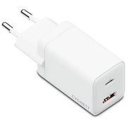 Cygnett CY5879PDWCH PowerPlus Caricatore da muro 65W doppia porta USB-C USB-A ricarica rapida GaN colore Bianco