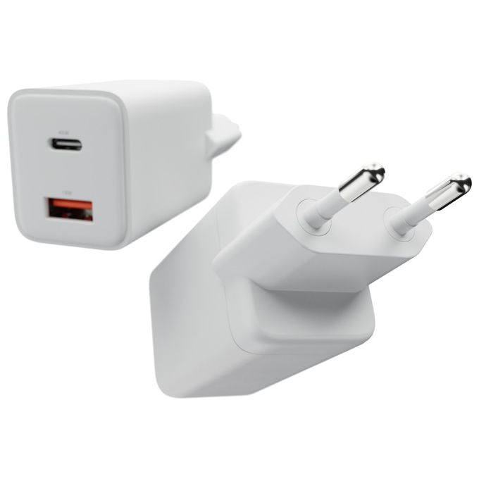 Cygnett CY5879PDWCH PowerPlus Caricatore da muro 65W doppia porta USB-C USB-A ricarica rapida GaN colore Bianco