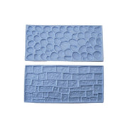 Bake Fun Tappetino Decorativo per Torte Set 2 Pezzi Motivo Selciato e Muro di Pietra per Pasta di Zucchero 14,5x7 cm