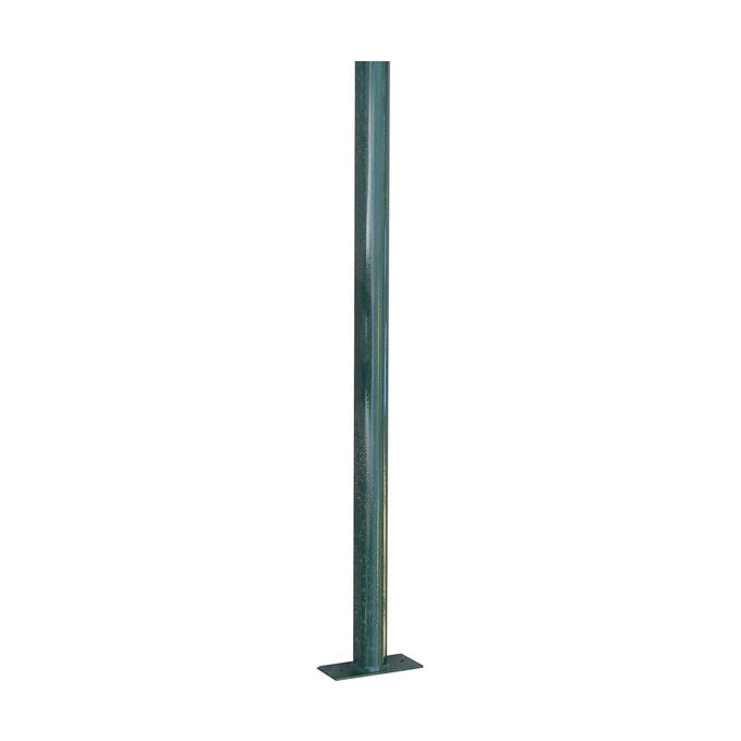 Viglietta Matteo Spa Paletto tondo con piastra acciaio plastificato Ø 48 mm H 200 cm piastra 150x80x4 mm resistente UV e intemperie colore Verde