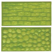 Bake Fun Tappetini Impressione Decorazione Torte Cobblestone Muro di Pietra Set 2 pezzi 145x70 mm