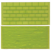 Bake Fun Set 2 Tappetini per Impressioni Scacchiera e Muro di Pietra per Pasta di Zucchero Marzapane 145x70 mm