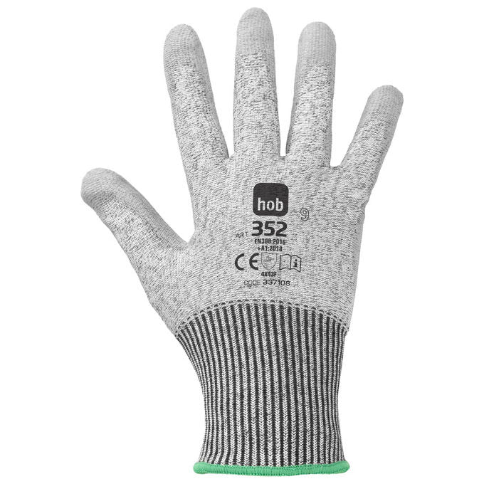 Neri Safety 337108-10 352 HOB Guanti da Lavoro Filo Continuo Fibre Sintetiche PU Taglia 10 Confezione 12 pz colore Grigio