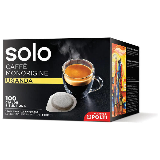 Solo BUGGD100 Caffe' Monorigine Uganda in Cialde E.S.E. 44mm 100% Arabica 100 Cialde Compostabili