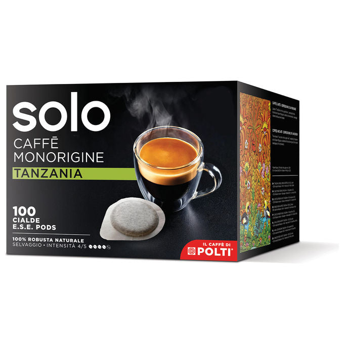 Solo BTAGD100 Caffe' in Cialde ESE 44mm Monorigine Tanzania 100 Cialde 7 gr Robusta Compostabili