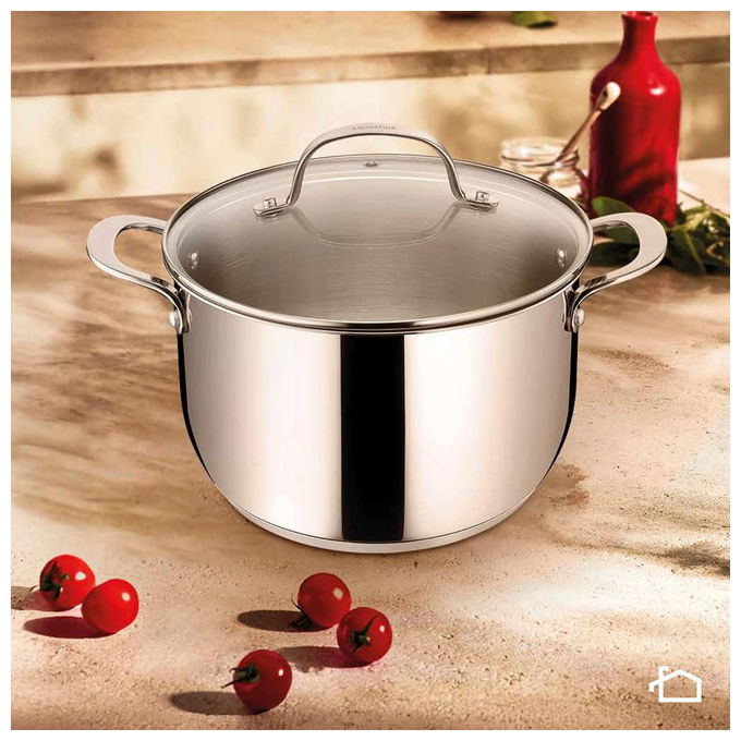 Lagostina 010282020522 Talento Lagotherm Pentola con coperchio acciaio inox 18-10 22 cm induzione gas lavastoviglie colore Acciaio inox