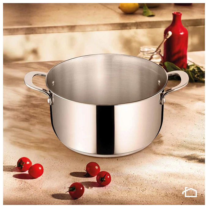 Lagostina 010282031220 Talento Casseruola Fonda 2 Maniglie Acciaio Inox 18-10 20 cm Induzione colore Acciaio Inox
