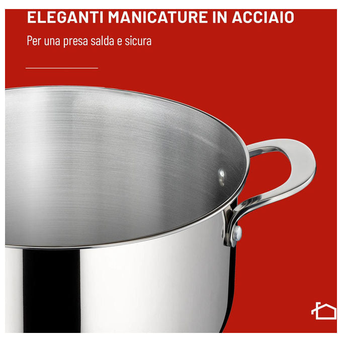 Lagostina 010282031220 Talento Casseruola Fonda 2 Maniglie Acciaio Inox 18-10 20 cm Induzione colore Acciaio Inox