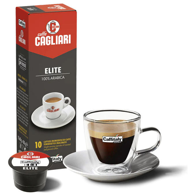 Caffitaly Cagliari Elite Capsule Caffe' 100% Arabica Sistema Caffitaly 10 Capsule da 8 g Basso Contenuto Caffeina