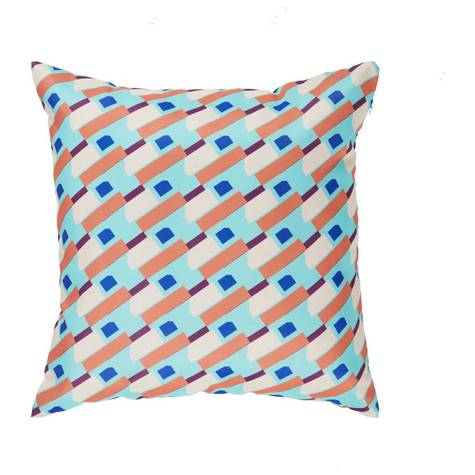 Daphl BZ-004 Federa Cuscino Decorativa 40x40 cm Poliestere Stampa Cani Palloncino colore Teal