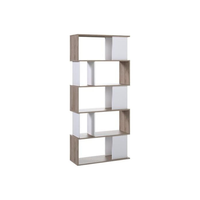 Ebuy24 07-71735HL49 Maze Libreria Mensola da Parete 174x80x30 cm colore Noce Bianco