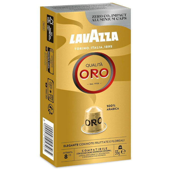 Lavazza Qualita' Oro Capsule Caffe' Compatibili Nespresso 60 pz 100% Arabica Intensita' 8-13 Alluminio