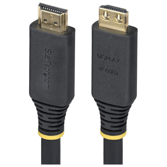 StarTech.com HDMI2-CABLE-GRIP-15M Cavo HDMI 2.0 Attivo Alta Velocita' 15 m 4K 60Hz 18 Gbps HDR10 ARC HDCP 2.2 TPE colore Nero