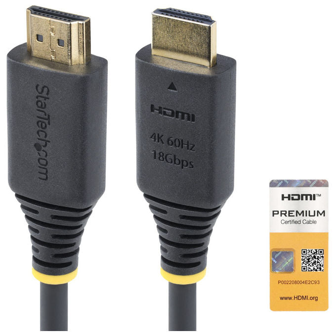 StarTech HDMI2-CABLE-4K60-10W Cavo HDMI 2.0 Premium 3m 4K 60Hz 1440p 144Hz 18 Gbps HDR HDCP 2.2 ARC colore Bianco