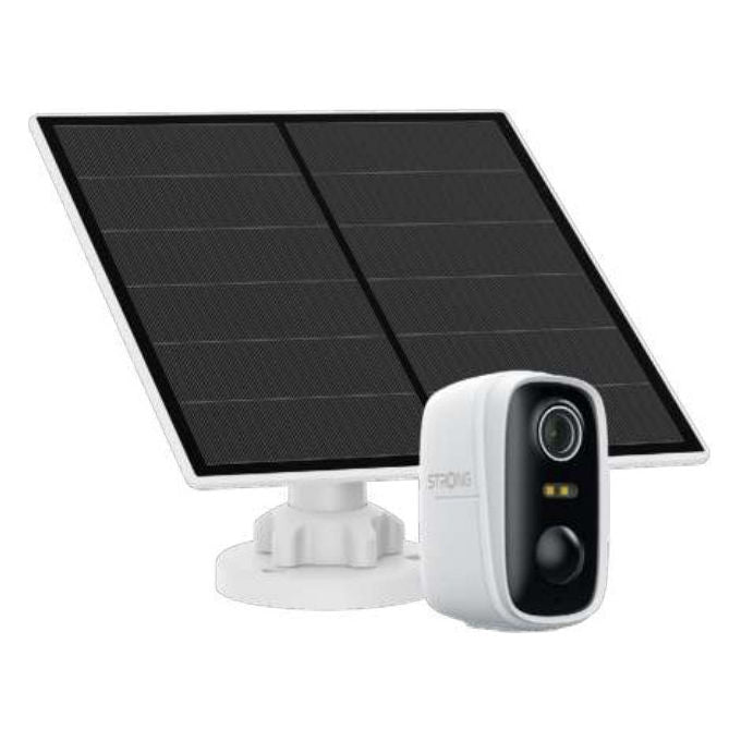 Strong FALKY-2KS Telecamera di Sorveglianza IP Solare 2K 3 MP Wi-Fi 6 Visione Notturna 10 m IP65 Audio Bidirezionale colore Bianco Nero