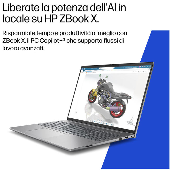 HP DK1U4ET ZBook X Workstation Portatile Intel Core Ultra 7 356H 16 pollici 32GB RAM 1TB SSD NVIDIA RTX PRO Windows 11 Pro colore Argento