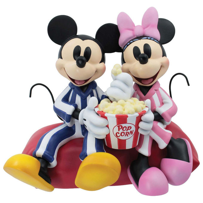 Disney Showcase Mickey e Minnie Serata in Pigiama Figura statuetta 15 cm Resina dipinta a mano colore Grigio