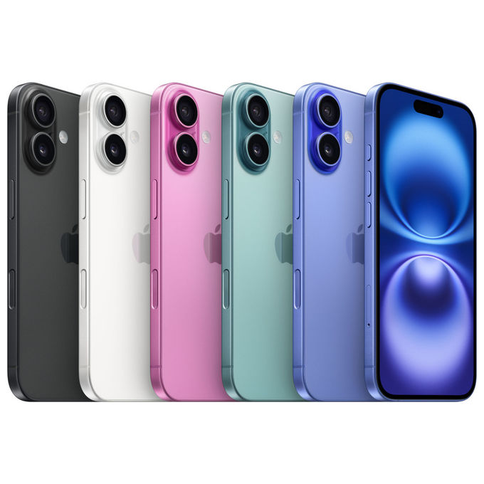 Apple MYED3HN-A iPhone 16 Smartphone 128GB 6.1'' OLED 5G Wi-Fi 7 iOS 18 Doppia SIM colore Teal