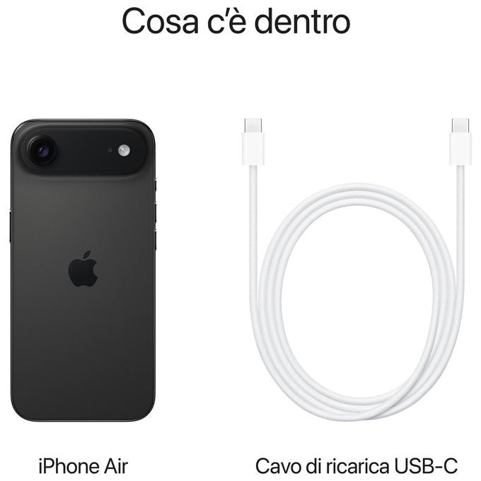 Apple MG2Q4QL-A iPhone Air Smartphone 512GB 6,5'' OLED A19 Pro 5G Wi-Fi 7 iOS 26 colore Nero Siderale