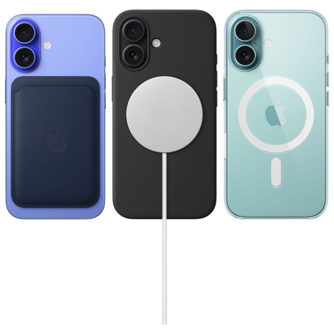 Apple MYE93QL-A iPhone 16 Smartphone 5G 6,1'' OLED 128GB chip A18 doppia fotocamera 48MP iOS 18 colore Bianco