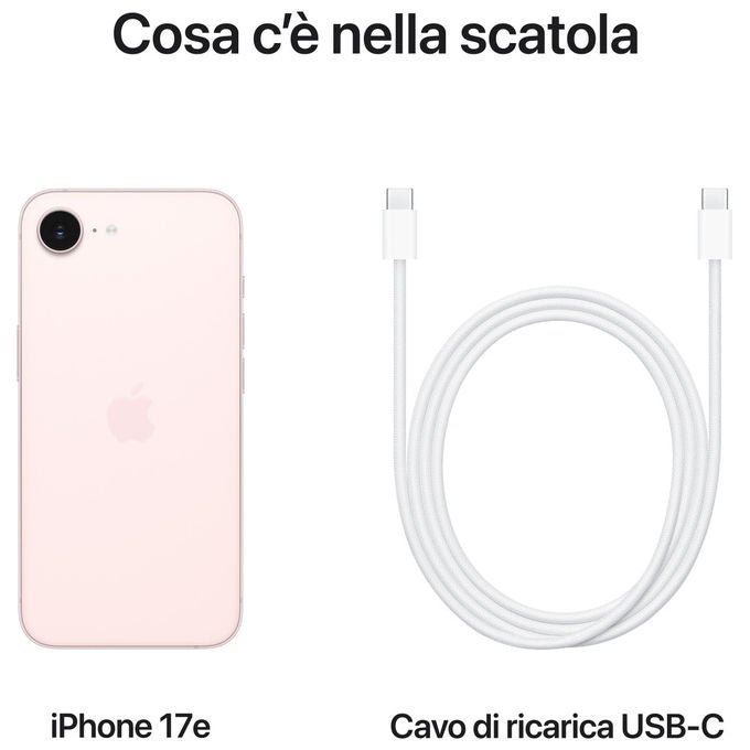 Apple MHU34QL-A iPhone 17e Smartphone 5G 6.1'' OLED 512GB iOS 26 colore Rosa Chiaro