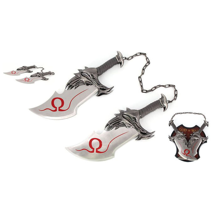 Altri ZS137 Pugnali ornamentali Kratos God of War Lama acciaio Lunghezza 54cm Supporto legno colore non specificato