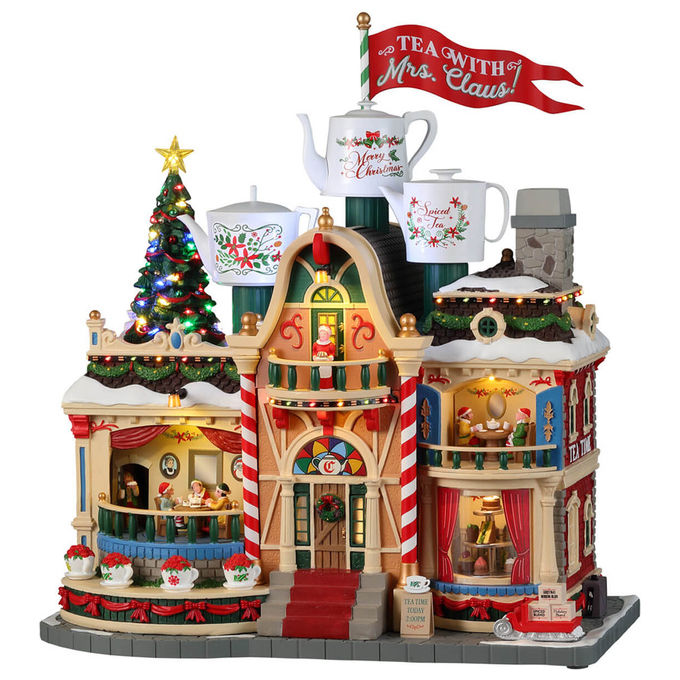 Lemax 35018-UK Edificio con luci suoni e movimenti Tea With Mrs Claus collezione Santa's Wonderland