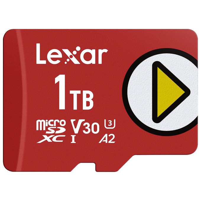 Lexar LMSPLAY001T-BNSNG MicroSDXC 1TB UHS-I Classe 10 V30 A2 colore Rosso