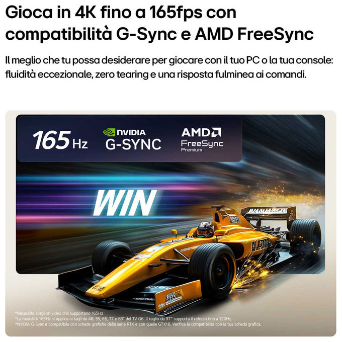 LG OLED48G66LS TV OLED evo AI serie G6S 48 pollici 4K Smart TV Nero