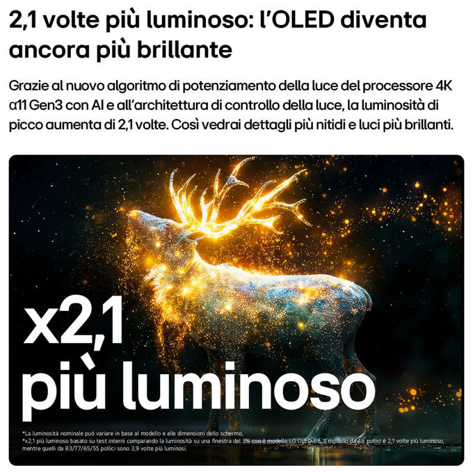 LG OLED48G66LS TV OLED evo AI serie G6S 48 pollici 4K Smart TV Nero