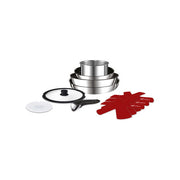 Lagostina Ingenio Inox 012131600110 Batteria Padelle Acciaio Rivestimento Antiaderente Induzione colore Acciaio inox