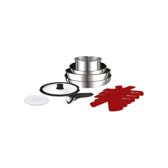 Lagostina Ingenio Inox 012131600110 Batteria Padelle Acciaio Rivestimento Antiaderente Induzione colore Acciaio inox