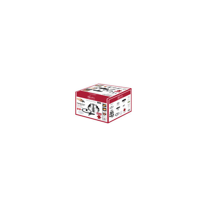 Lagostina Ingenio Inox 012131600110 Batteria Padelle Acciaio Rivestimento Antiaderente Induzione colore Acciaio inox