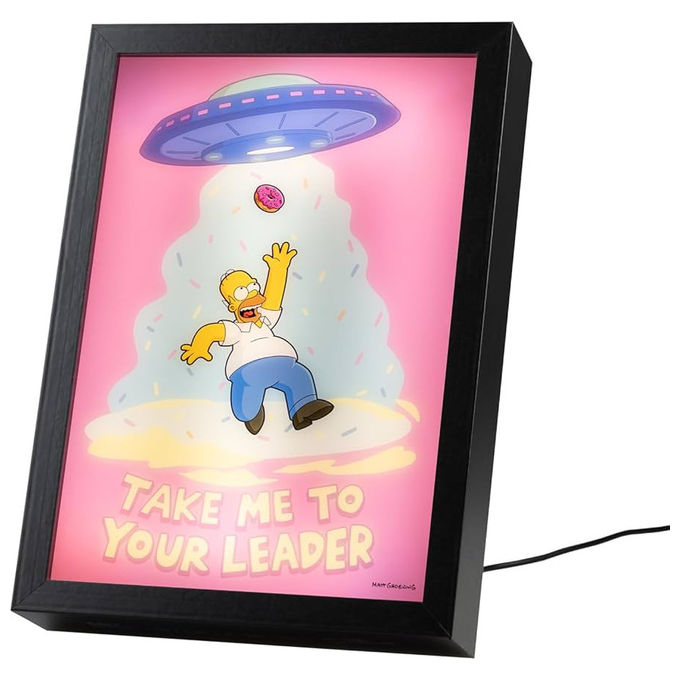 Grupo Erik LR011 The Simpsons Homer Quadro LED Retroilluminato 15 Modalita' Luce USB 20x28 cm