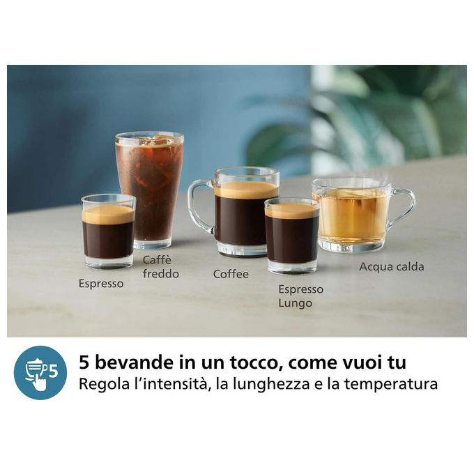 Philips EP3321-40 Serie 3300 Macchina da caffe' Automatica 1.8 L 15 bar 1500 W Macinatore Ceramica 5 Bevande colore Nero 90