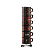 Bialetti STRTH02P Stranger Things Set 6 Tazzine da Caffe' Impilabili Ceramica Glow in the Dark 80ml colore Nero
